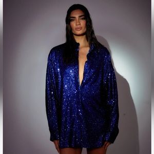 SLA the Label Blue Ibiza sequin top